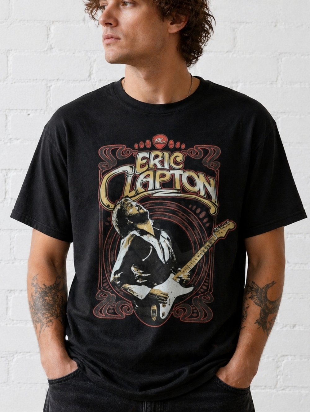 Eric Clapton Vintage Style Graphic Band T-Shirt Black Rock Tee Unisex